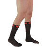 Macho - Chaussettes Fines Taille Unique Noir/Rouge